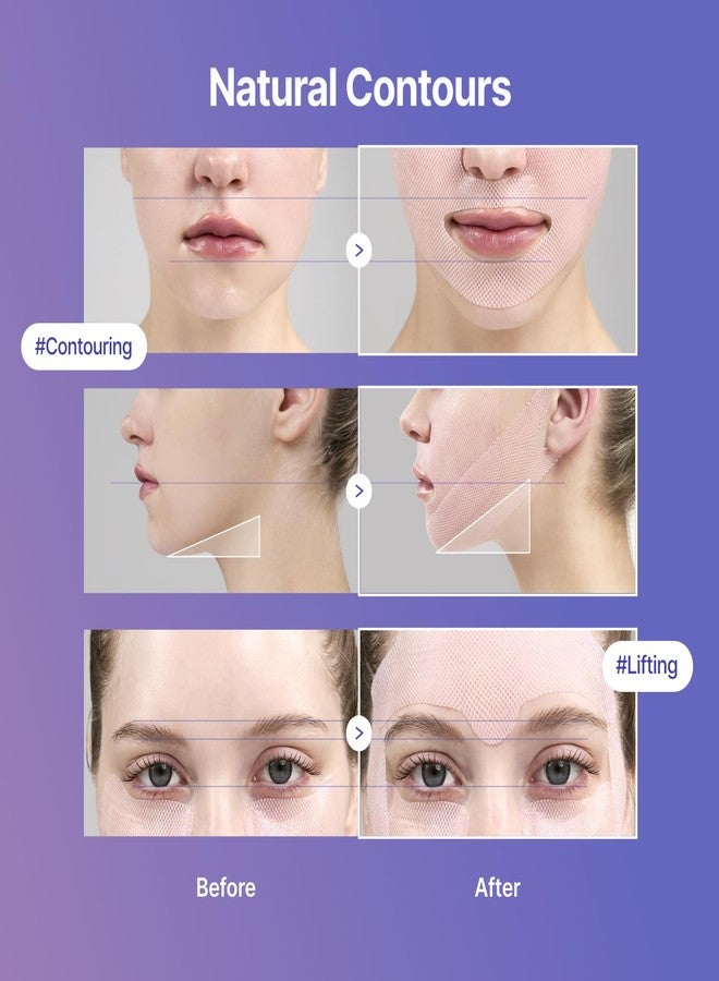 MEDITHERAPY Tension Up Mask 5EA - Korean Collagen Face V Line Lifting Mask - Hydrating Firming & Skin Tightening for Sharp & Sculpted Contour Double Chin Reducer - Matrixyl & Peptide Gel Facial Mask - Image 2